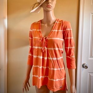 Hollister Tie-Dyed Beach Cover-Up 3/4 Sleeve Large
